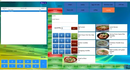 Noodle Catering shop cashier