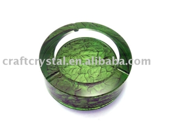 crystal ashtray in round