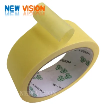 Cream/yellow/brown color masking tape with water based acrylic adhesive