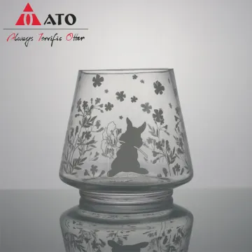Unique Glass Hand-Made carton rabbit animal Water Mug