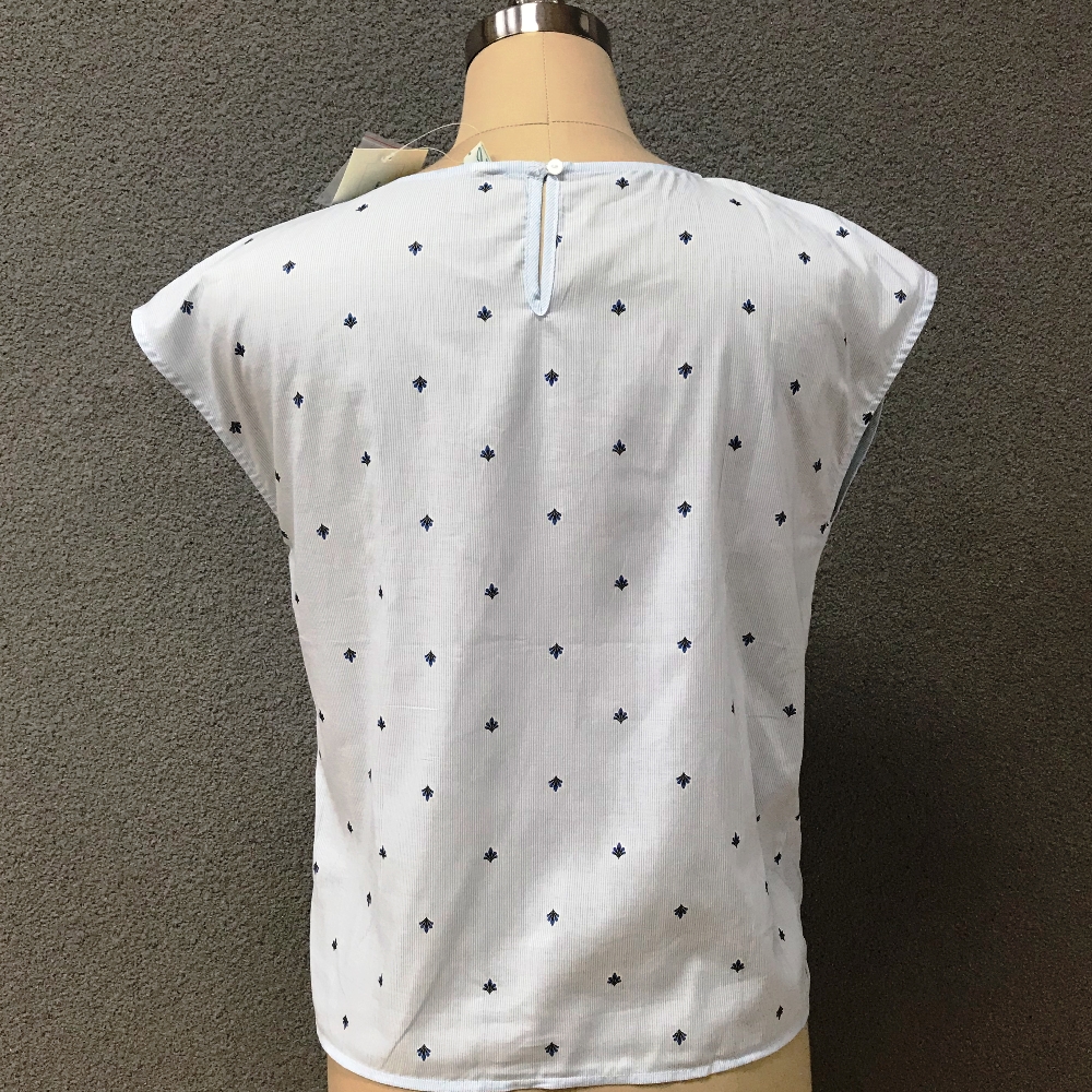 Women's cotton printed white top