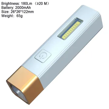 WARSUN Portable Plastic Cob Telescopic Power Bank and Flashlight