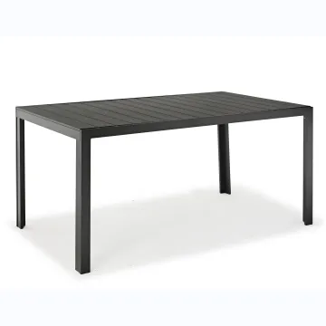 Uplion Wholesale Aluminium Frame Plastic Wood Outdoor Dining Table for Garden Patio Hotels - KD Self-Assembly
