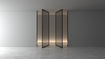 Modern Aluminum Interior Pivot Door Flush Wall