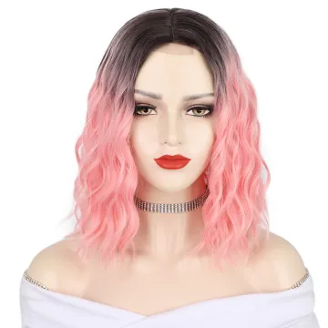 Aisi Hair Wholesale For Women Ombre Pre Plucked Deep Wave Heat Resistant Short Bob Cut Wigs Lace Front Synthetic