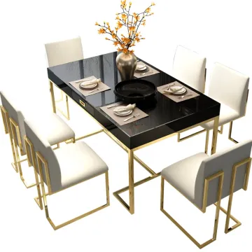 Modern Classic Tempered Glass Dining Table for Family Dining Rooms