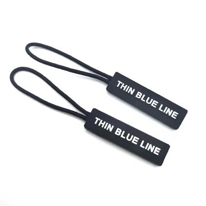 Black Zip Puller Custom Logo PVC Zipper Pull