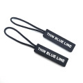 Black Zip Puller Custom Logo PVC Zipper Pull