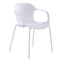 Modern Plastic dining armrest Chairs with metal base