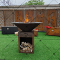 Outdoor gas grill corten steel metal barbecue