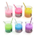 Hottest 3D Glass Fruit Slice Milk Tea Cup Art Decor Drink Bottle Decoration Crafts Portachiavi Ornament Accessories