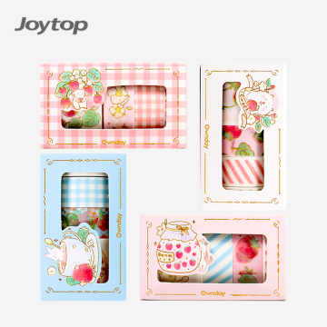 Eigendag 101778 Groothandel aardbei sweetheart 5 Rolls Bronzing Washi -tapes set voor kinderen