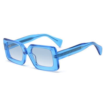 Transparent Oversized Thick Hand Polishing Acetate Sunglasses