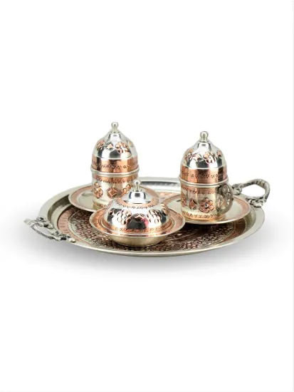 Morya Copper Teacup Vintage Handmade Retro Coffee Tea Cup Set Pot Mug Sugar Bowl Creamer Teaset Kettle Noble Luxury 5 pcs