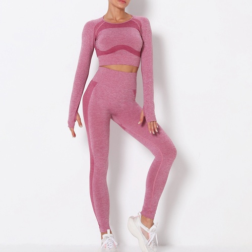 Yoga Suit 2-osainen urheilupaidat Crop Top