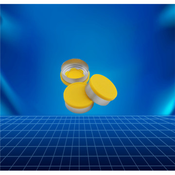 yellow aluminium and plastic cap for vial