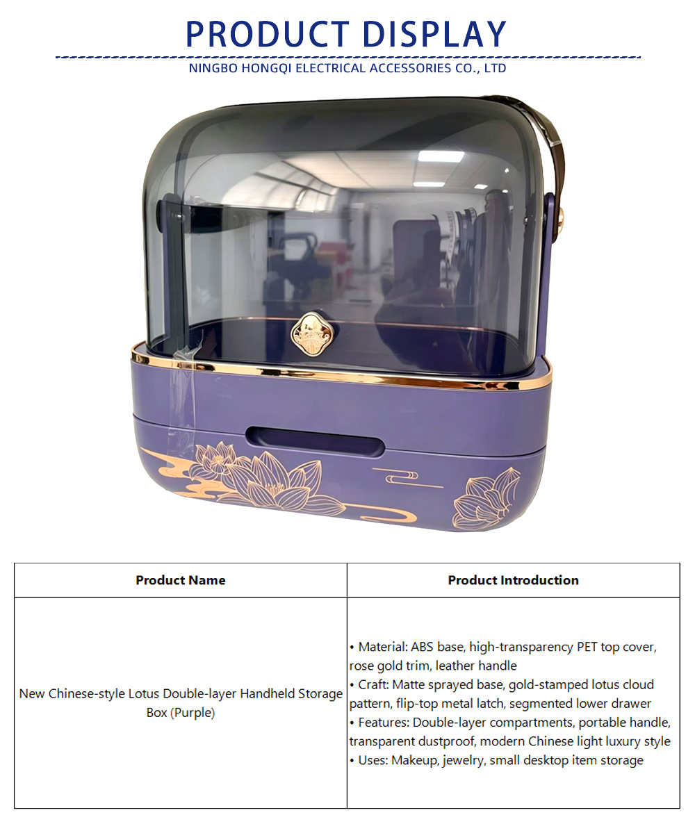 8-New Chinese-style Lotus Double-layer Handheld Storage Box (Purple)-x
