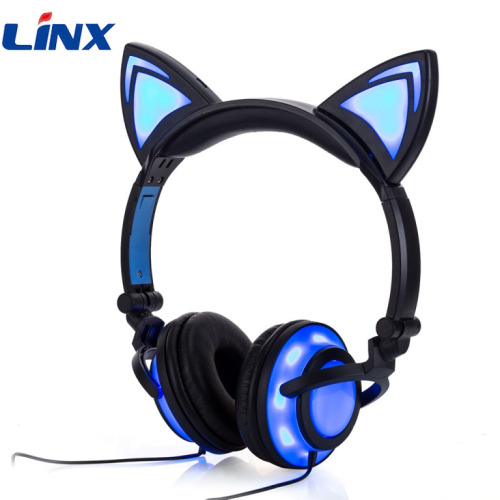 Fones de ouvido de gato brilhantes com garantia de boa qualidade