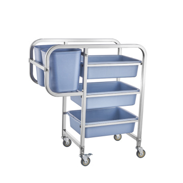 Square Tube Cleaning Service Trolley Clearing Cart