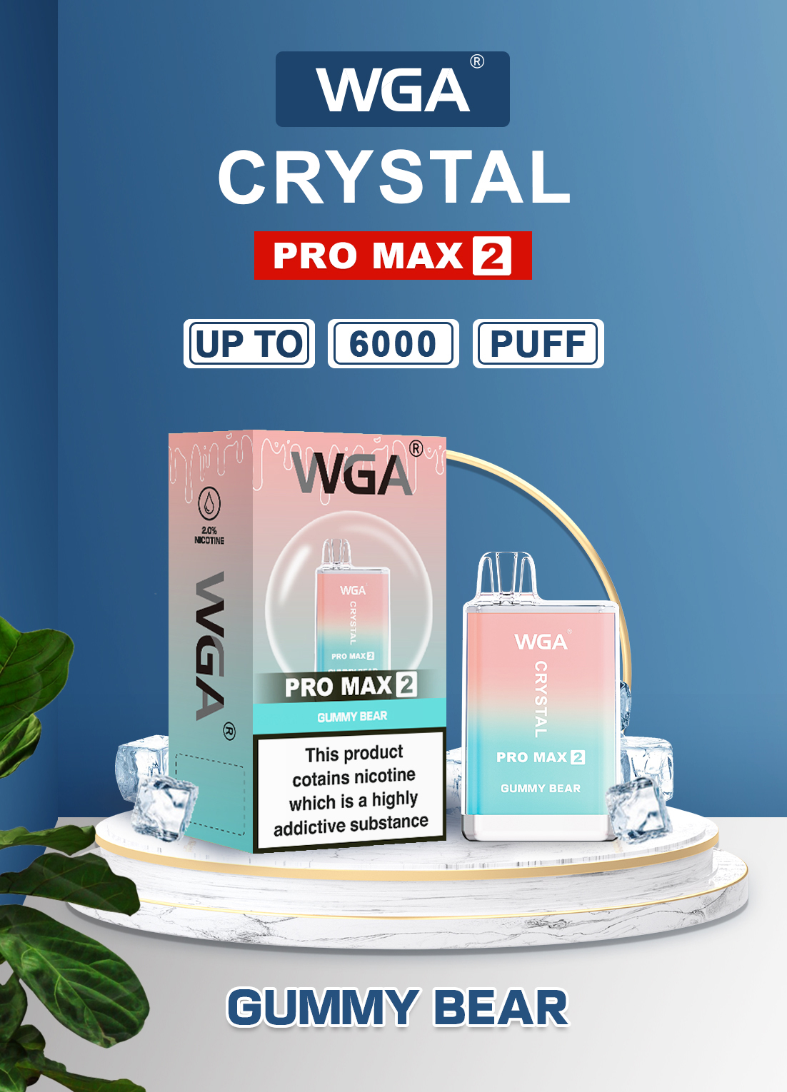 WGA Crystal 6000 Puffs Vape Alemanha por atacado