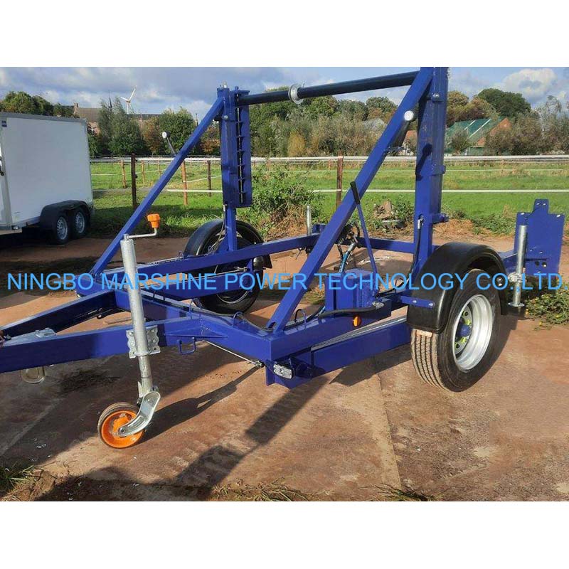 Single Axle Mechanical Support Cable Drum Trailer