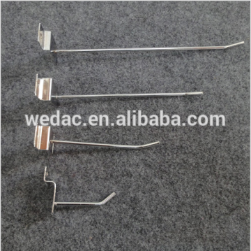 Silver Chrome-plated Double Metal Slatwall Display Hooks ,Hanging Basket Hook, Garden Forged Metal Wall Hanging Hook