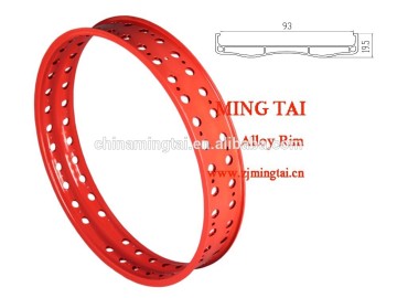 red alloy anodized fat snow rims with double layers double hole