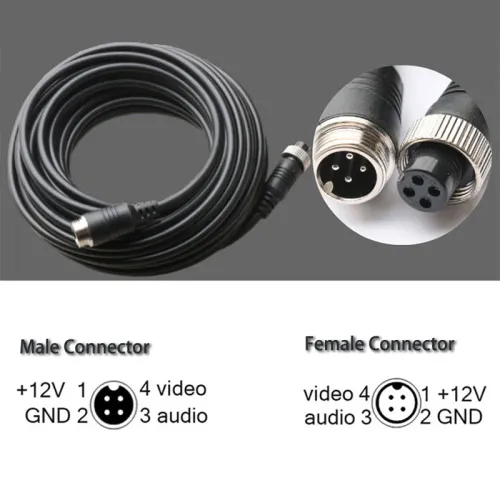 Aviation Head Extension Cable 4PIN Video and Audio