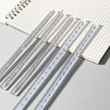 Transparent Korean Straight Ruler with Triangular Design - 15cm and 20cm