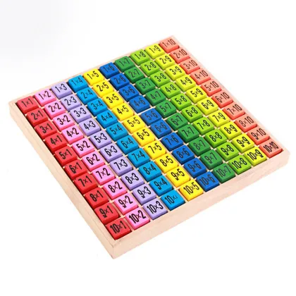 Colorful Kids Montessori Multiplication Table: Wooden Ninety-Nine Math Learning Aid