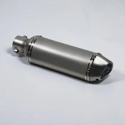 54mm Silver White Motorcycle Racing Muffler Exhaust Pipe