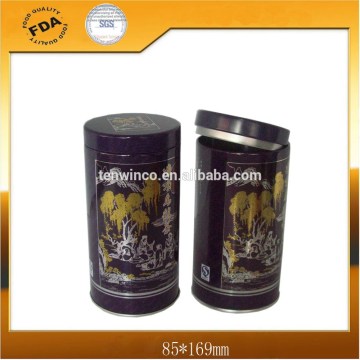 Round Tea Tin Can with Inner Plug Lid