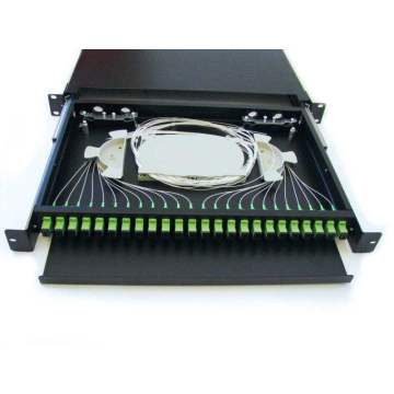 12 Cores 24 Cores Fiber Optic Equipment - Patch Panel Terminal Box with Sliding and Non-Sliding FC LC SC Adaptors for FTTH ODF