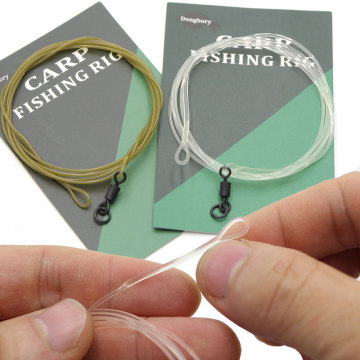 100cm Carp Fishing Fluorocarbon Line Kit with Ring Swivels