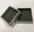 Caja de anillo de regalo de madera gris brillante de alta calidad