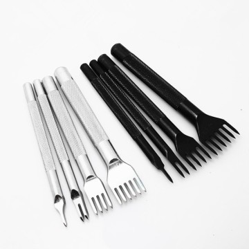YIFENG Diamond Lacing Stitching Chisel Set - DIY Leather Craft Hole Punch Tool Kits 4mm 1/2/4/6 Prong