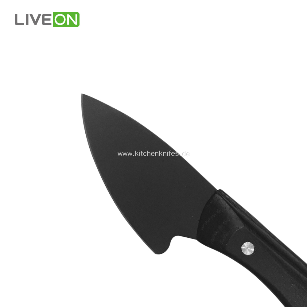 Black Oxide Wood Handle Cheese Knife Set