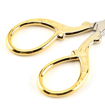 Stainless steel hairdressing scissors eyebrow scissors golden nose hair scissors