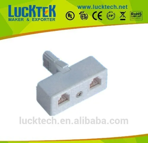 UK PLUG TO 2xUSA JACK RJ11 ADAPTER