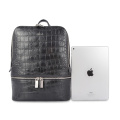 Crocodile Effect City Backpacks Black Embossed Daypack