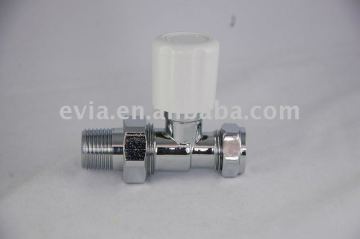 Plastic handle brass sealing straight radiator valve