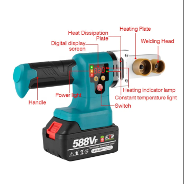 Cordless Plastic Welding Machine for PE/PPR/PB/PPC Pipes - 1400W