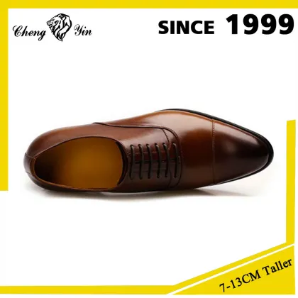 Cow leather elevator shoes design dress shoes
