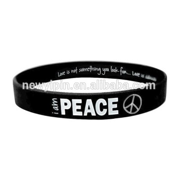Silicone Wristbands I Love Peace Rubber Bracelet Wrist Breast Cancer Awareness