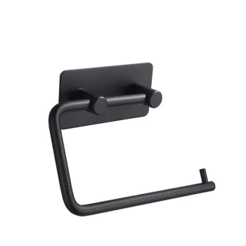 Matte Black Half Open Bathroom Kitchen Storage Stainless Steel Toilet Paper Holder