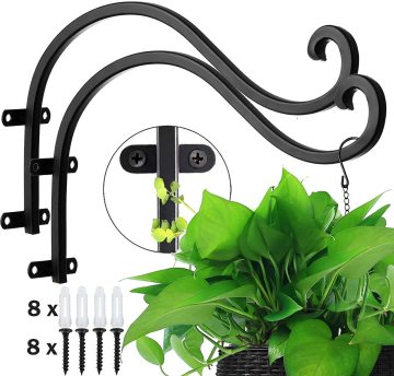 Factory Direct Steel Wall Hooks and Garden Decor: Pot Hooks, Flower Frames, Hanging Basket Supports for Balconies and Patios