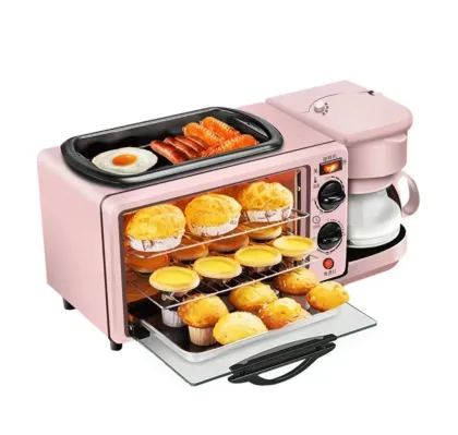 3-in-1 Electric Oven: Breakfast Maker with Coffee Maker & Toaster