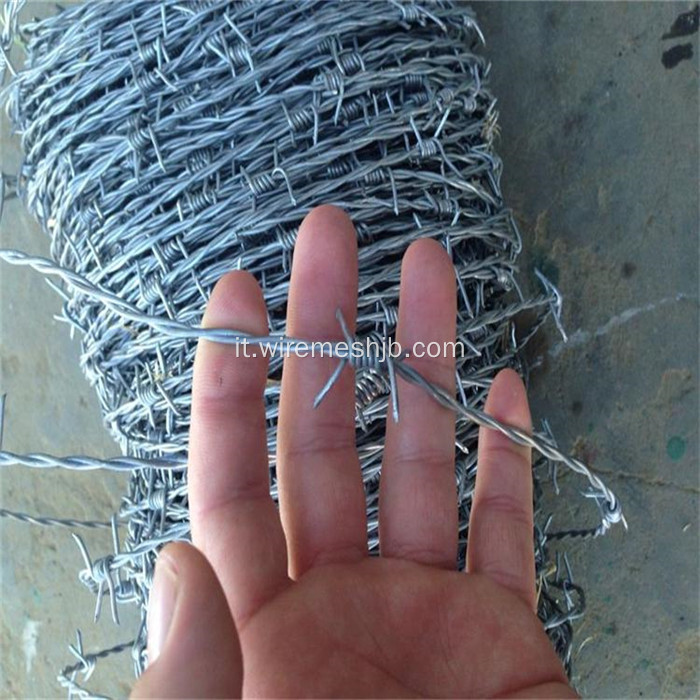 12 * 12 Double Twist Barbed Wire per recinzione