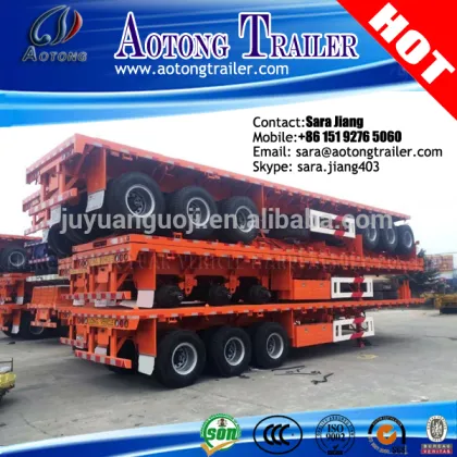 40-50 ft Truck Trailer Use 3 axles flatbed semi trailer/ utility trailer for sale