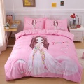 Bộ đồ giường cũi trẻ em màu hồng cho bé gái